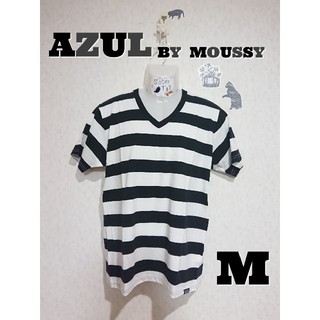 アズールバイマウジー(AZUL by moussy)のAZUL BY MOUSSY 天竺ボーダーVネック半袖Tシャツ(Tシャツ/カットソー(半袖/袖なし))
