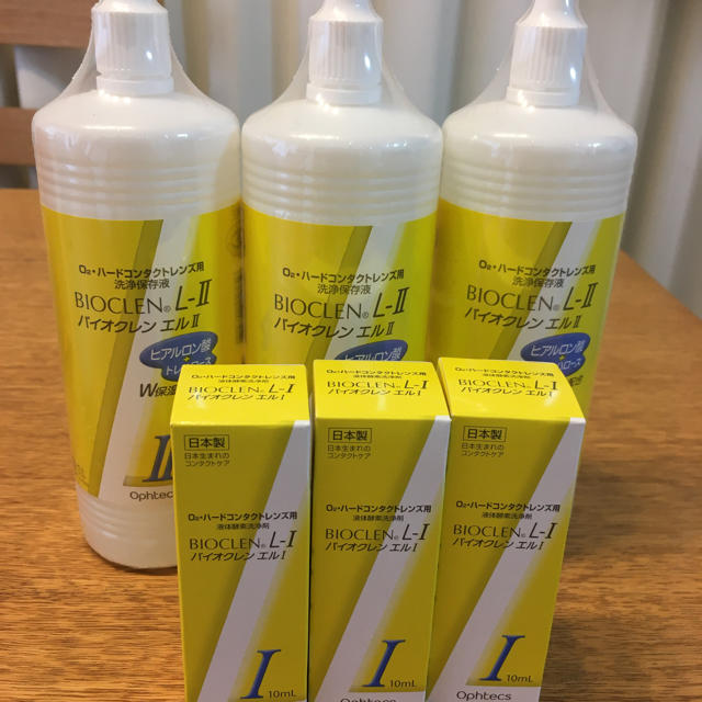 コンタクト洗浄液　バイオクレンL-Ⅰ  Ⅱ 3本ずつ　全6本 インテリア/住まい/日用品の日用品/生活雑貨/旅行(日用品/生活雑貨)の商品写真