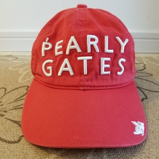 パーリーゲイツ(PEARLY GATES)のパーリーゲイツ　キャップ　赤　レディース(ウエア)