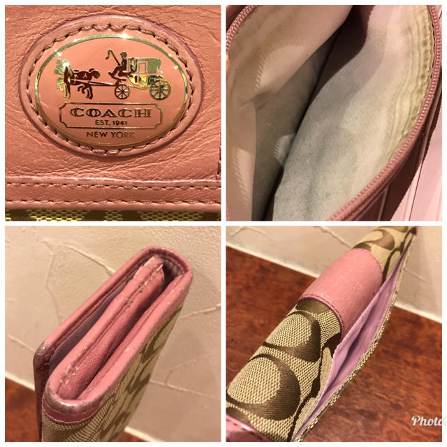 COACH(コーチ)のCOACH コーチ レザー×キャンバス シグネチャー  長財布 used レディースのファッション小物(財布)の商品写真