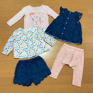 ベビーギャップ(babyGAP)の女の子　70.80サイズ　セットアップ　5点セット(Ｔシャツ)