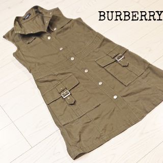 バーバリー(BURBERRY)のBURBERRY バーバリー ワンピース カーキ サイズ160 日本製 三陽商会(ひざ丈ワンピース)