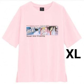 ジーユー(GU)のシンデレラ Ｔシャツ ピンク XL 新品(Tシャツ(半袖/袖なし))