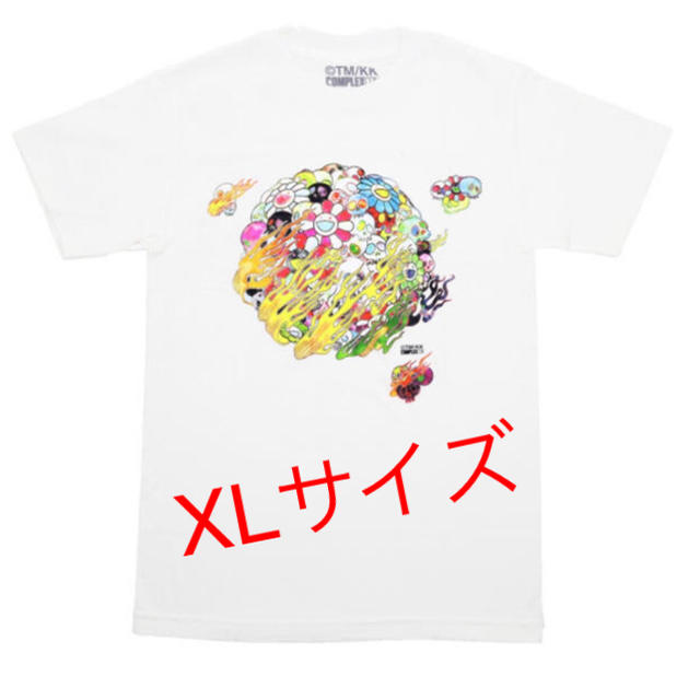 FLAMING SKULL & FLOWER TEE WHITE XL  メンズのトップス(Tシャツ/カットソー(半袖/袖なし))の商品写真