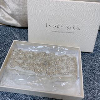 ヴェラウォン(Vera Wang)の美品✳︎ ivory & co サッシュベルト ビジュー ウェディング (ウェディングドレス)