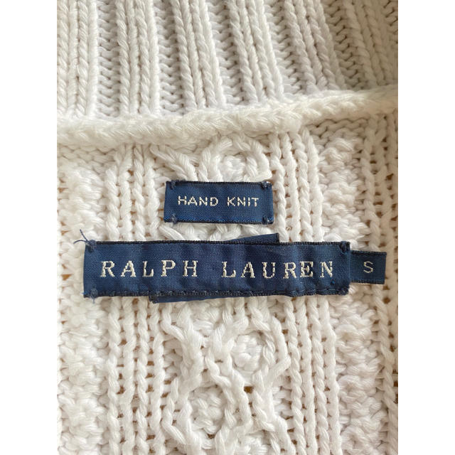 Ralph Lauren(ラルフローレン)のラルフローレン サマーカーディガン セーター hand knit 白 美品❗ レディースのトップス(ニット/セーター)の商品写真