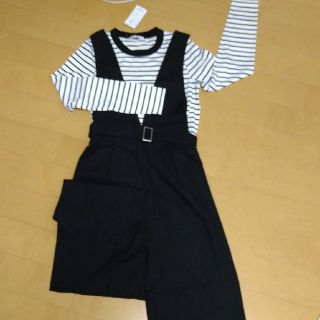 ニシマツヤ(西松屋)の新品!!ベルト付きオールインワン＆長袖Tシャツ(オールインワン)