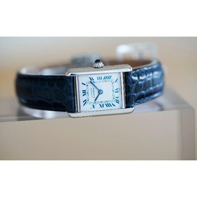Cartier(カルティエ)の美品 カルティエ マスト タンク シルバー ブルーインデックス SM レディースのファッション小物(腕時計)の商品写真