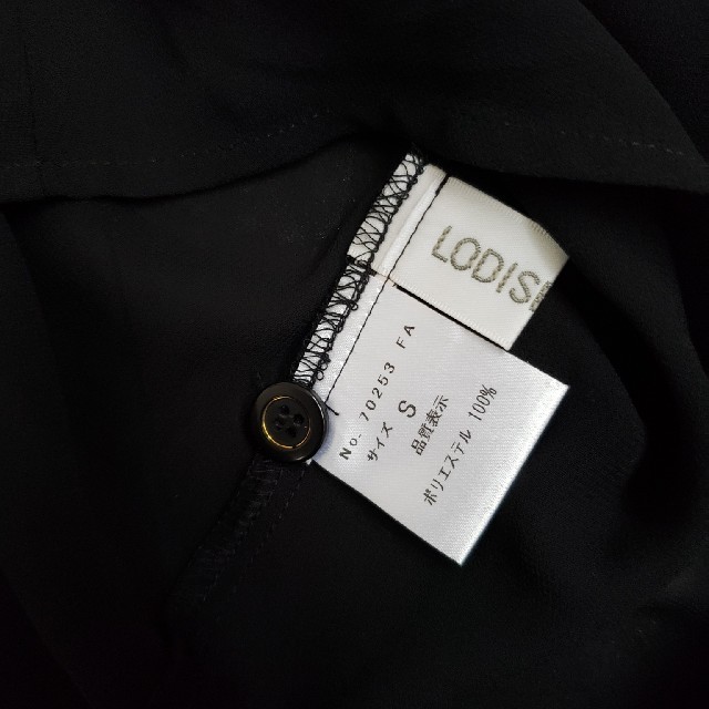 LODISPOTTO(ロディスポット)のロディスポット　透け感ブラウス　黒 レディースのトップス(シャツ/ブラウス(半袖/袖なし))の商品写真