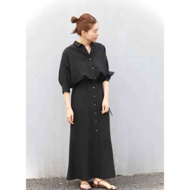 plage★semi flare H/S ワンピース★36サイズ★黒★完売品