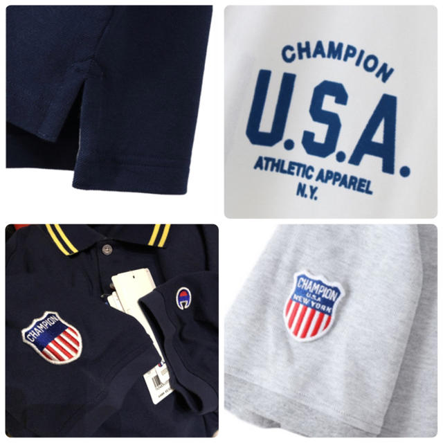 Champion(チャンピオン)のチャンピオン ゴルフウェア メンズ 衿裏グラフィックロゴ 半袖ポロシャツ スポーツ/アウトドアのゴルフ(ウエア)の商品写真