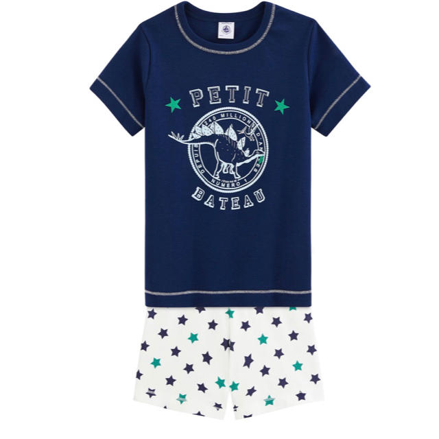 PETIT BATEAU(プチバトー)の専用　プチバトー　ネイビー恐竜柄パジャマ　10ans &12ans キッズ/ベビー/マタニティのキッズ服男の子用(90cm~)(パジャマ)の商品写真