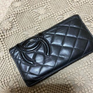 シャネル(CHANEL)のシャネル　カンボンライン　長財布　黒X黒(財布)