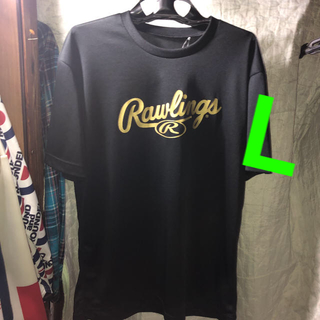 ローリングス(Rawlings)の夏や野球スポーツ好きな方へ。映えるrawlings®️王道GOLDデカロゴ黒T(Tシャツ/カットソー(半袖/袖なし))