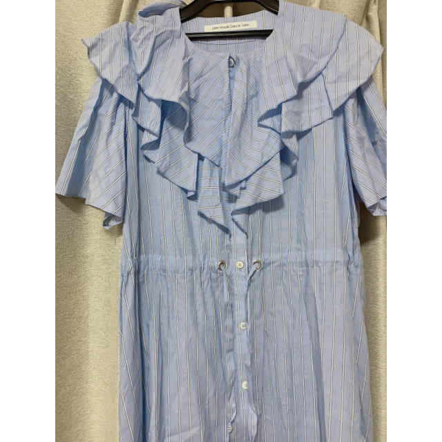 JaneMarple(ジェーンマープル)のVintage stripe ruffle collar dress レディースのワンピース(ロングワンピース/マキシワンピース)の商品写真