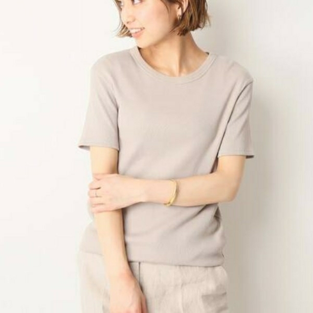 《Deuxieme Class》EVERYDAY テレコ Tシャツ ◆ベージュ