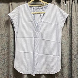 アパートバイローリーズ(apart by lowrys)の美品♡ apart by lowrys ノースリーブシャツ ブラウス 水色 白(シャツ/ブラウス(半袖/袖なし))