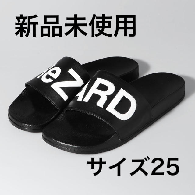 新品　リザード ReZARD ビッグロゴレザーサンダル （ブラック）　サイズ25