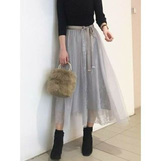 トランテアンソンドゥモード(31 Sons de mode)の゜ .*♡*. ゜31 Sons de mode レース切替チュールスカート(ロングスカート)