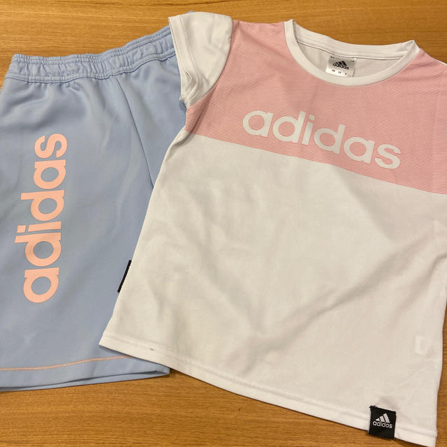 adidas(アディダス)のadidas ハーフパンツ　ジャージ　Tシャツ　130 キッズ キッズ/ベビー/マタニティのキッズ服女の子用(90cm~)(その他)の商品写真