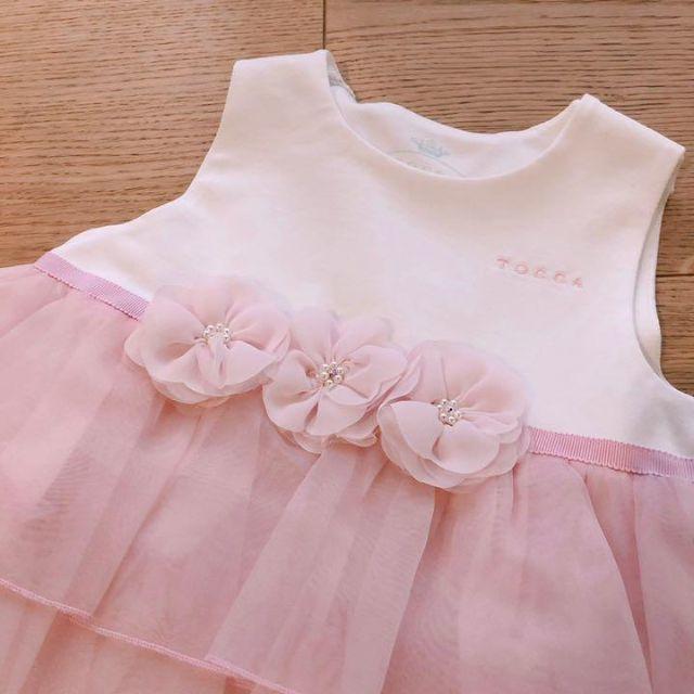 TOCCA - 新品 トッカ ベビードレス 上白ピンク 紫の花腰に3つ 70-80の通販 by ohana's shop|トッカならラクマ