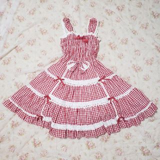 アンジェリックプリティー(Angelic Pretty)のアンジェリックプリティー　赤ギンガムチェックJSK(その他)