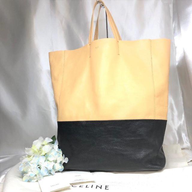 CELINE - セリーヌ　ヴェルティカル カバ　黒×ベージュ　美品☆