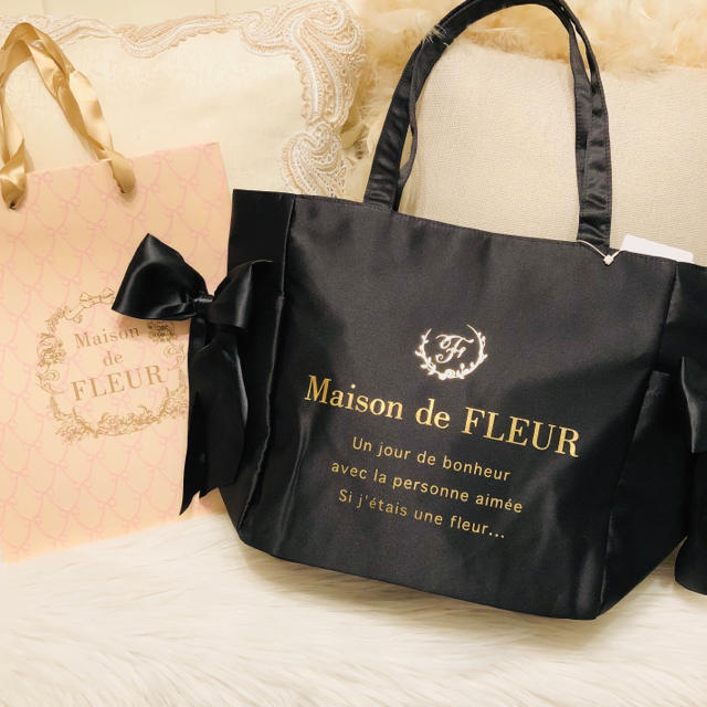 Maison de FLEUR - Maison de FLEUR クリアポケットサイドリボントート