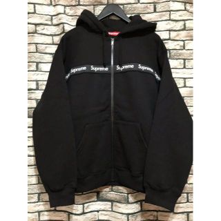 シュプリーム(Supreme)のシュプリーム★19AW テキストストライプロゴテープジップアップパーカー(パーカー)