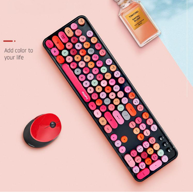 口紅キーボード　ワイヤレスキーボード　PCキーボード　マウス　可愛いキーボード