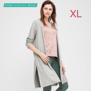 ユニクロ(UNIQLO)のユニクロ エアリズムシームレスUVカット ロングカーディガン XL／グレー 新品(カーディガン)