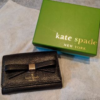 ケイトスペードニューヨーク(kate spade new york)のkate spade　パスケース　ブラック　ボーダー　ミニ財布(財布)