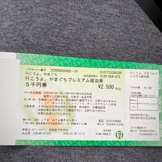 やまぐちプレミアム宿泊券　60000円分(宿泊券)