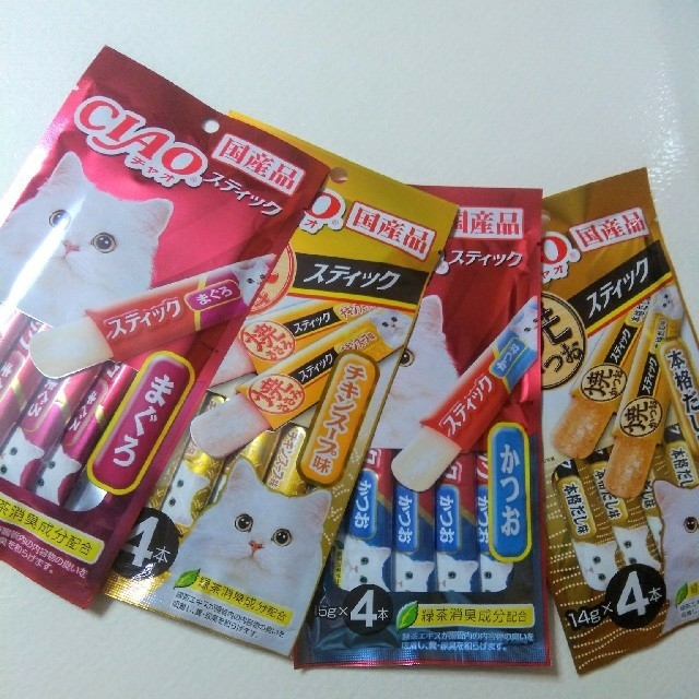 いなばペットフード(イナバペットフード)のいなば猫おやつチャオスティック4種10袋 その他のペット用品(ペットフード)の商品写真