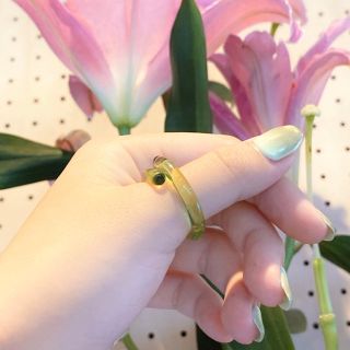 カンナビス レディース(CANNABIS LADIES)の✧1点物✧ クリアカラー　vintage ring 指輪　グラスグリーン　リング(リング(指輪))