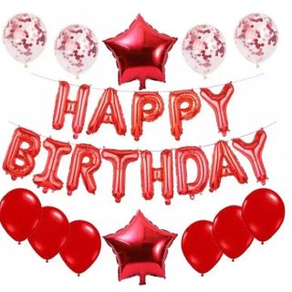 赤色　レッド　誕生日　風船　バルーン　バースデー(その他)