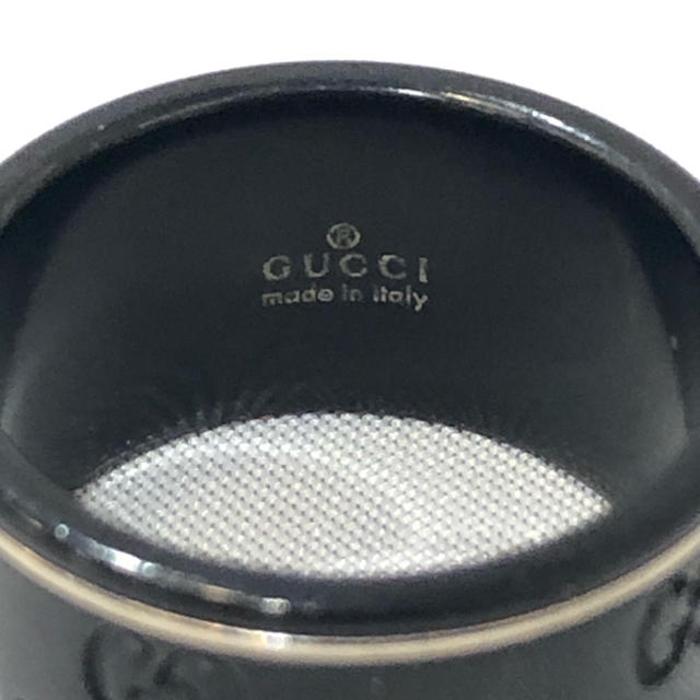 Gucci(グッチ)のグッチ　アイコンリング　GG柄　ブラックセラミック メンズのアクセサリー(リング(指輪))の商品写真