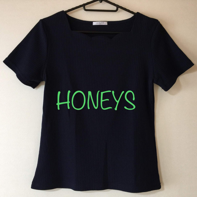 HONEYS(ハニーズ)の美品 ハニーズ スカラップ プルオーバー カットソー M 2枚セット レディースのトップス(カットソー(半袖/袖なし))の商品写真