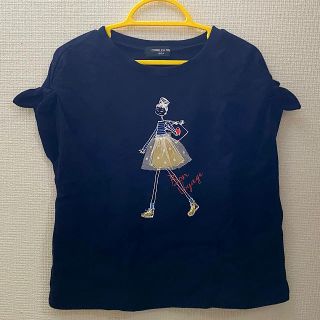 コムサイズム(COMME CA ISM)のコムサイズム⭐︎Bon Voyage 女の子デザインリボントップス100cm(Tシャツ/カットソー)