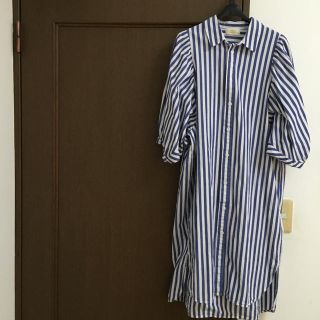 ダブルクローゼット(w closet)のストライプシャツワンピ(ひざ丈ワンピース)