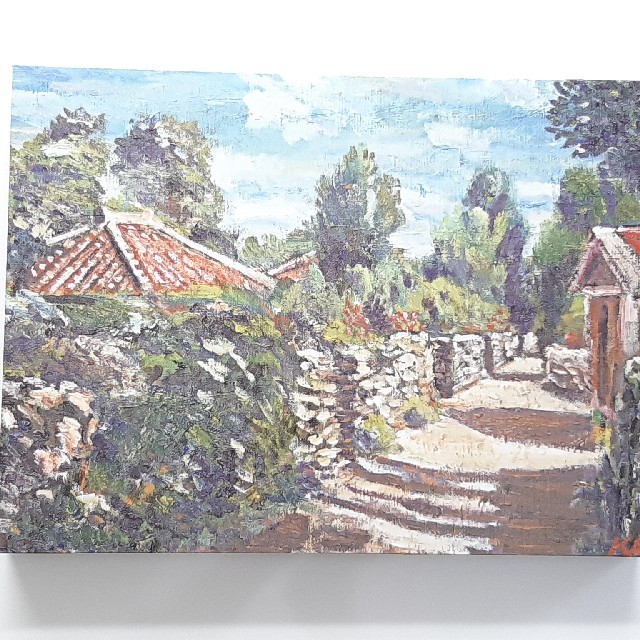 沖縄 風景画 絵画 デッサン 伊計島 赤瓦 古民家 フクギ 芭蕉 沖縄 風景画 絵画 デッサン 伊計島 赤瓦 古民家 フクギ 芭蕉