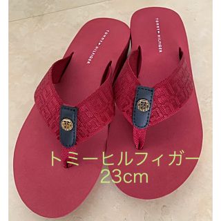 トミーヒルフィガー(TOMMY HILFIGER)のトミーヒルフィガ− ウェッジソールサンダル　ワインカラー23cm(サンダル)