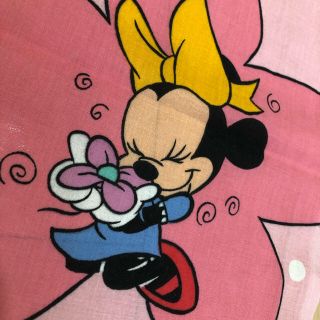 ディズニー(Disney)の専用❗️🌜ビンテージ シーツ🌛ミニー  花びら　ピンク(生地/糸)