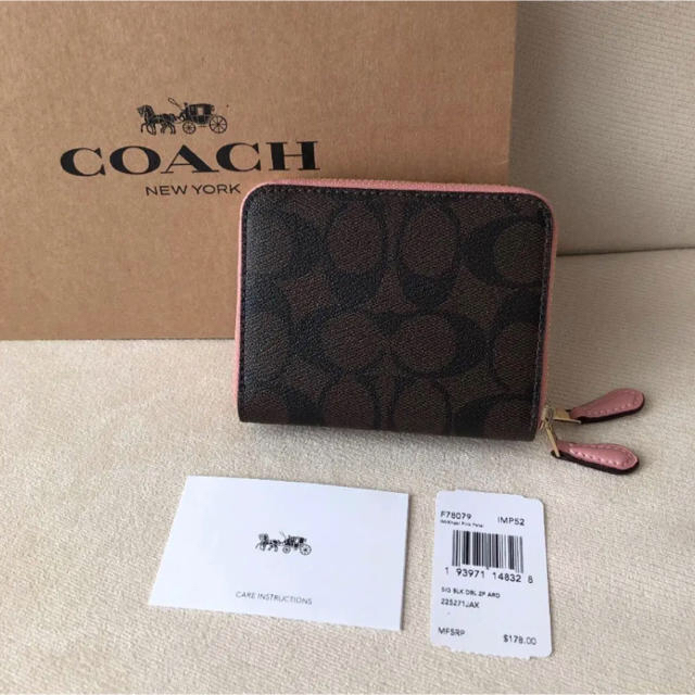 COACH(コーチ)のタグ付き新品★COACH スモール ダブルジップ＆ダブルカラー二つ折り財布 レディースのファッション小物(財布)の商品写真