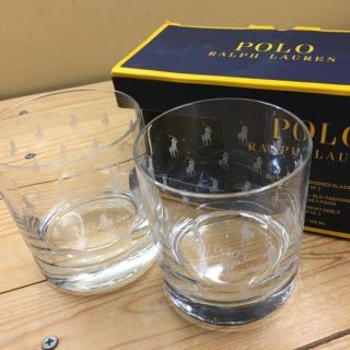 ポロラルフローレン(POLO RALPH LAUREN)の新品【ポニー柄】★ラルフ★オシャレ！ロゴいっぱいグラス/コップ/箱付き(グラス/カップ)