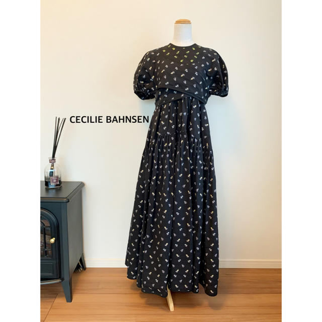 Cecilie Bahnsen  フローラルジャカードコットンミディワンピース