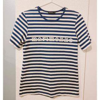 マリメッコ(marimekko)のマリメッコ  ネイビー　ボーダー　ロゴ　Tシャツ(Tシャツ(半袖/袖なし))