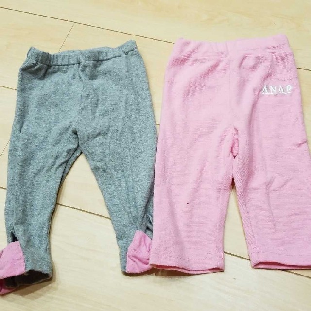 ANAP Kids(アナップキッズ)のANAP　90cm 2枚セット ズボン　スパッツ　女の子 キッズ/ベビー/マタニティのキッズ服女の子用(90cm~)(パンツ/スパッツ)の商品写真