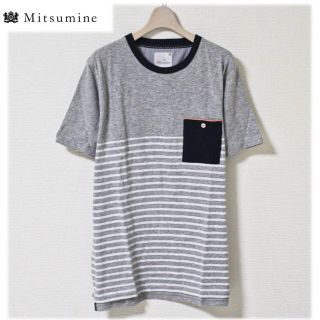 ミツミネ(Mitsumine)の《ミツミネ》新品 スラブボーダー Tシャツ カットソー 灰 Lサイズ (Tシャツ/カットソー(半袖/袖なし))