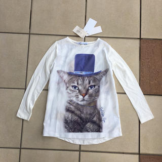 パトリツィアペペ(PATRIZIA PEPE)の新品タグ 未着 パトリツィアペペ 可愛い 猫プリント柄 異素材切替Tシャツ(Tシャツ/カットソー)